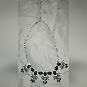 Elegant Black and Silver Necklace